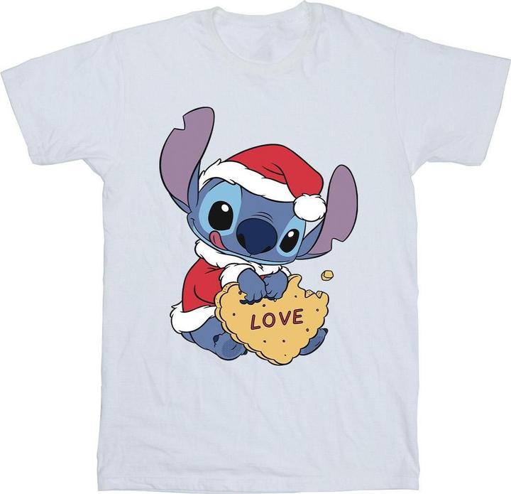 Produktbild Disney Lilo And Stitch Christmas Love Biscuit TShirt (L)