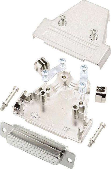 Actual product image Encitech TRI-M-25-HDS44-W-K 6355-8058-13 D-SUB female connector set 180 ° No. of poles
