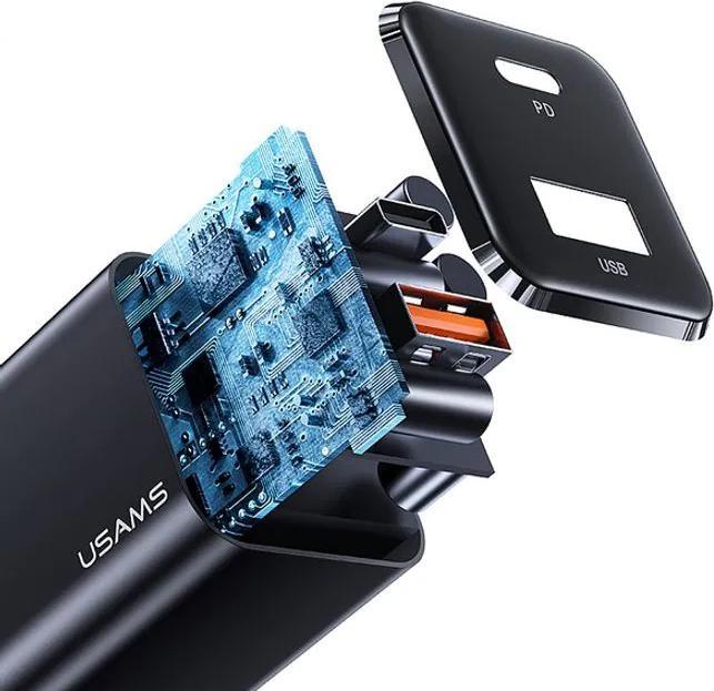 Actual product image Usams Dual Ports GaN Mini Fast Charger (33 W)