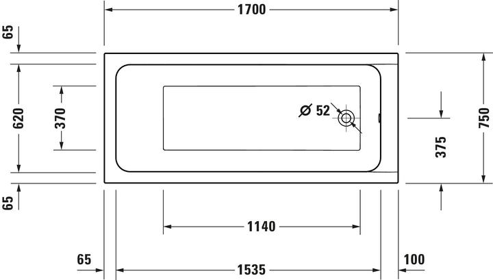Image du produit Duravit Baignoires D-Code, 1750x750mm, rectangulaire, à encastrer, 253 litres, 1 pente de dossier (253 l, 170 cm, 75 cm)
