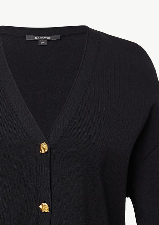 Immagine prodotto Comma Strickjacke Kurzärmeliger Viskosemix-Cardigan mit Zierknöpfen (38)