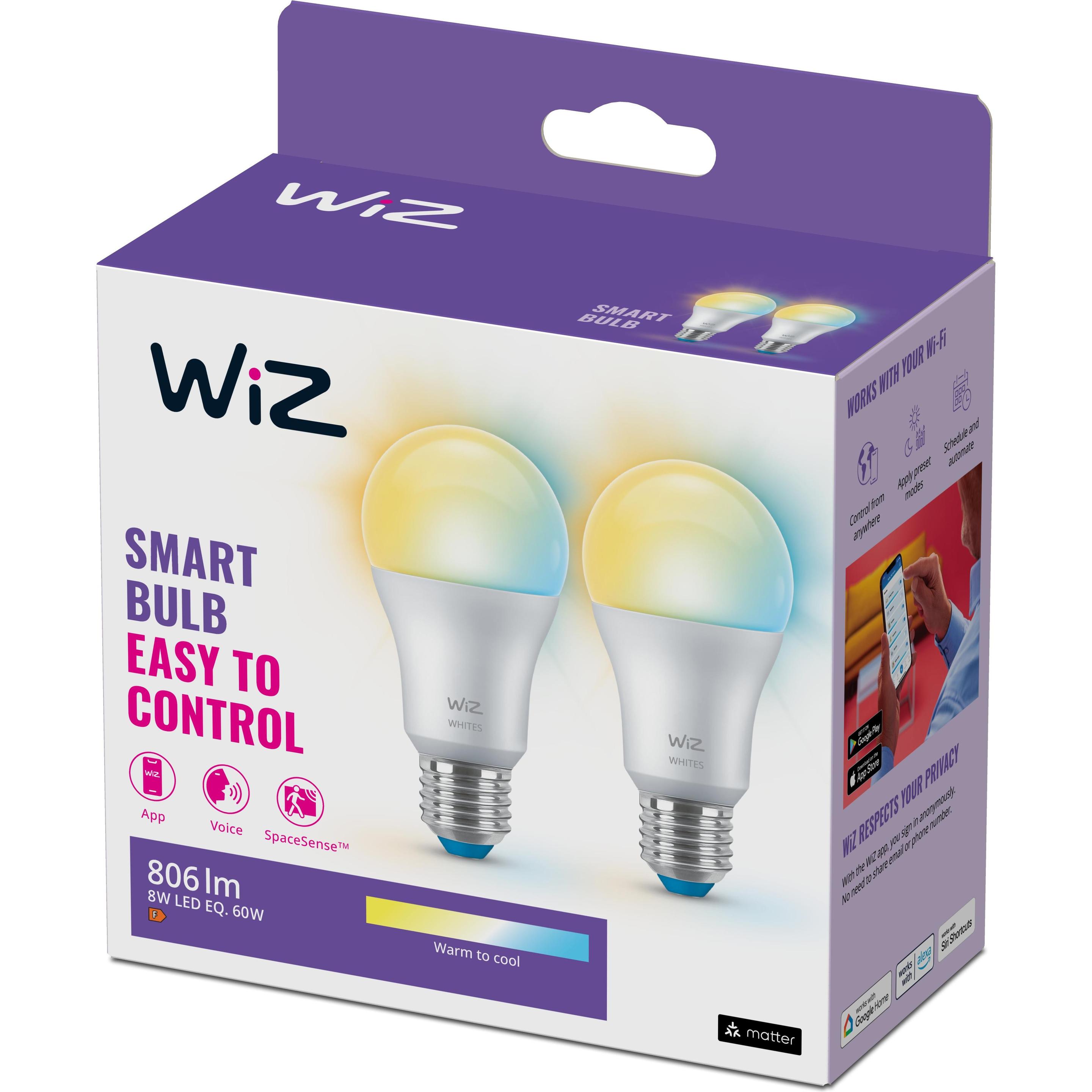 Thumbnail - WiZ, Leuchtmittel, Tunable White (E27, 8 W, 806 lm, 2 x, F)