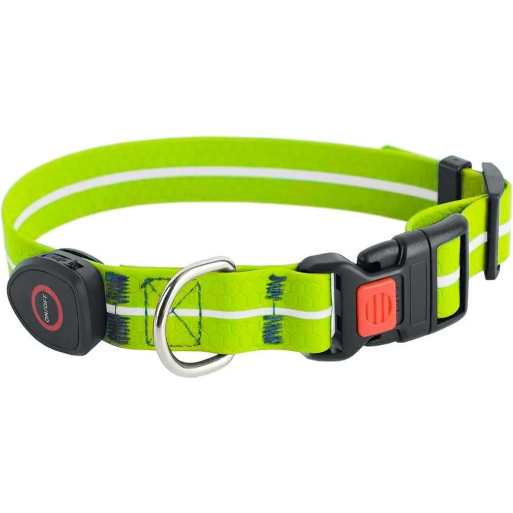 Media-Tech Farbiges LED-beleuchtetes PVC-Halsband für mittelgrosse und grosse Hunde, grün (Hund, Allgemein), Halsband + ...