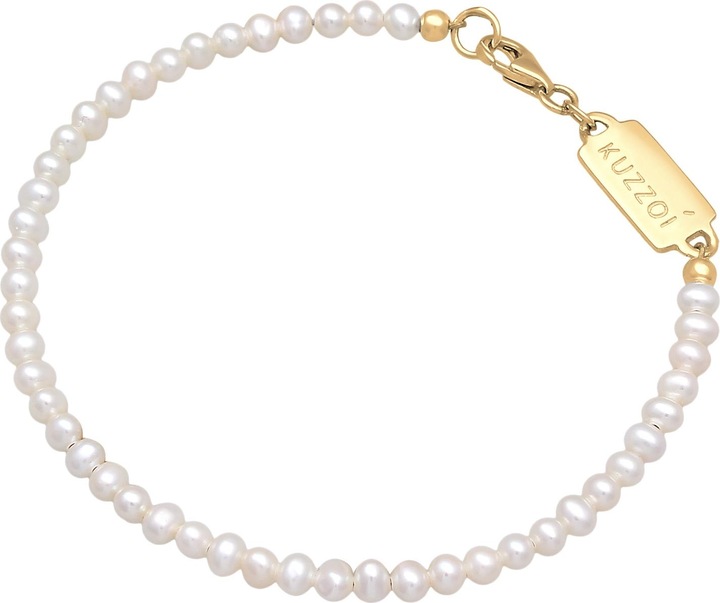 Image du produit Kuzzoi Bracelet Perles d'eau douce Classique Simple Argent 925 (21 cm, Argent sterling 925, Perles de culture d'eau douce, Acier inoxydable)
