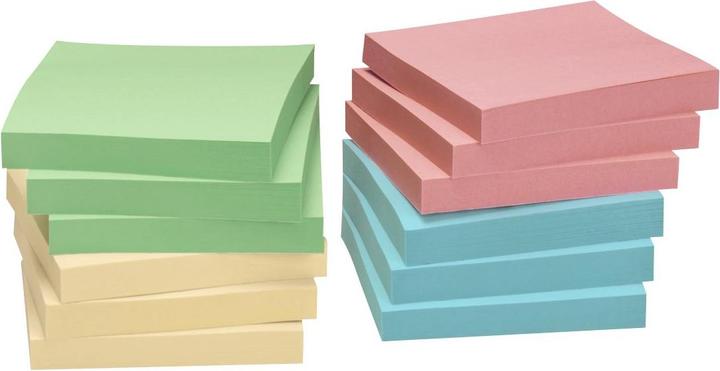 Image du produit Papillons adhésifs recyclés Standard 5654-88BOX couleurs assorties 12 blocs (75 x 75 mm)