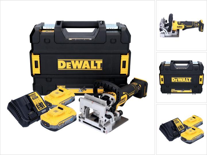 Produktbild DeWalt DCW 682 H2T Akku Flachdübelfräse 18 V 102 x 20 mm Brushless + 2x Powerstack Akku 5,0 Ah +