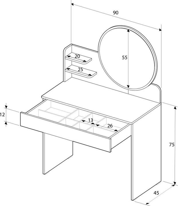 Image du produit Kalune Design Timu (90 x 45 x 138 cm)