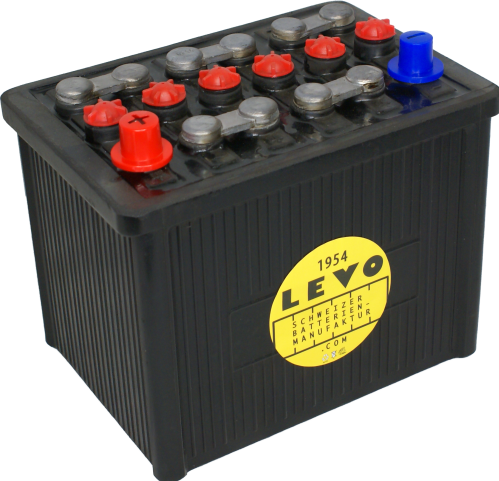 Image du produit Rätikon Batterien 6 N 48 Batterie HGI Oldtimer dans sa boîte d'origine en caoutchouc dur (HGI) 12V 60Ah/20h 460A (EN) (12 V, 60 Ah, 460 A)