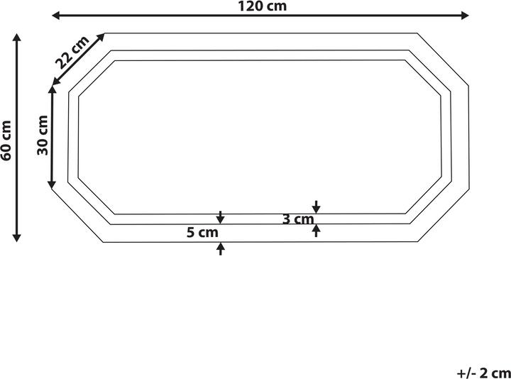 Produktbild Beliani Badspiegel mit LED-Beleuchtung achteckig 120 x 60 cm LOCMARIAQUER (120 x 60 cm)
