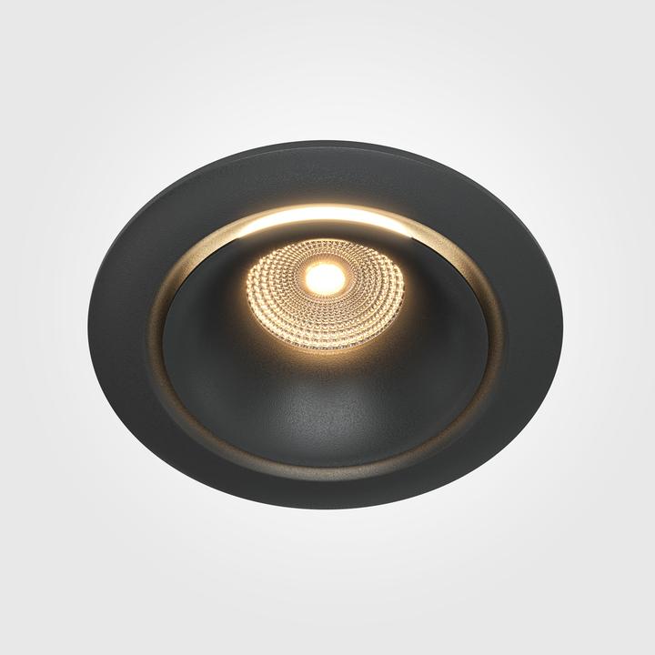 Produktbild Maytoni Yin LED Downlight, Einbauleuchte 12W Schwarz Warmweiss Ø98mm (1100 lm)