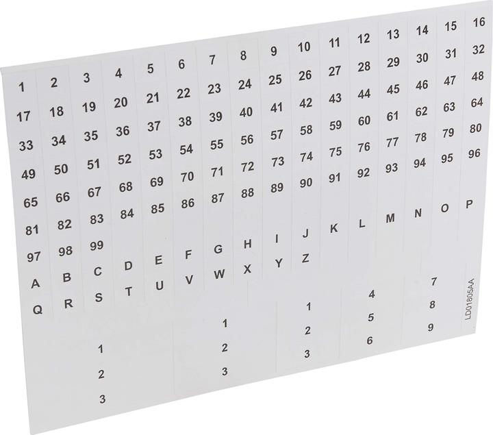 Actual product image Legrand Lexic labels 04969 42 numbers and letters
