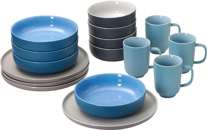 Actual product image Ritzenhoff & Breker Ritzenhoff & Breaker Combi Service 16 pcs Jasper taupe / grey / ocean blue / grey blue (4 pcs.)