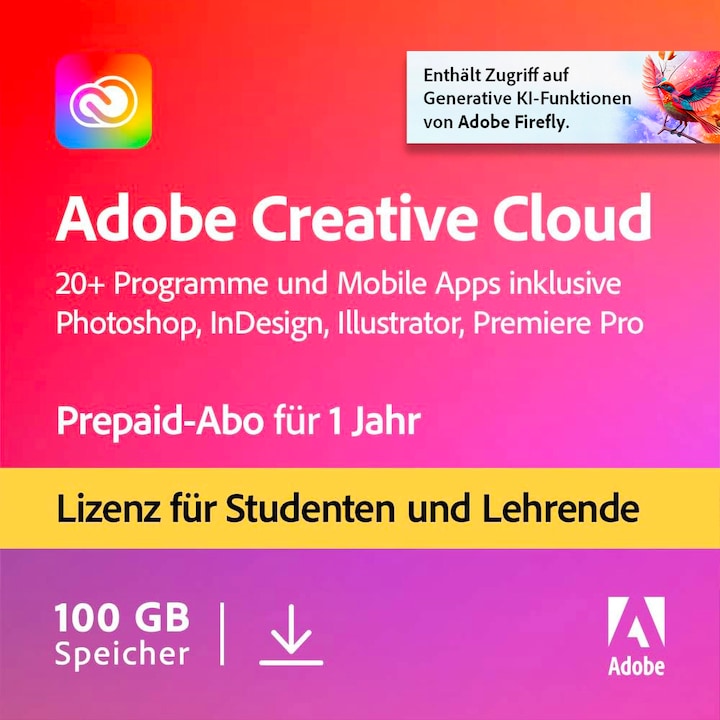 Adobe Creative Cloud Individual Education (1 User, 1 Geräte/User, 12 Monate)