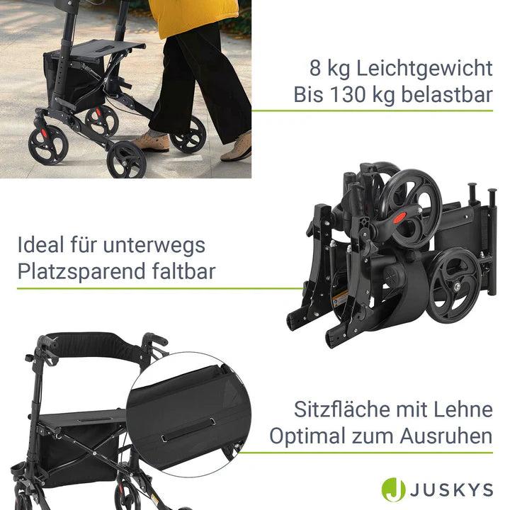 Immagine prodotto Juskys Rollator Vital con sedile e borsa per la spesa