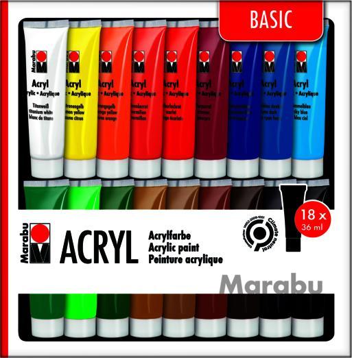 Produktbild Marabu Acrylfarbe (Mehrfarbig, 36 ml)
