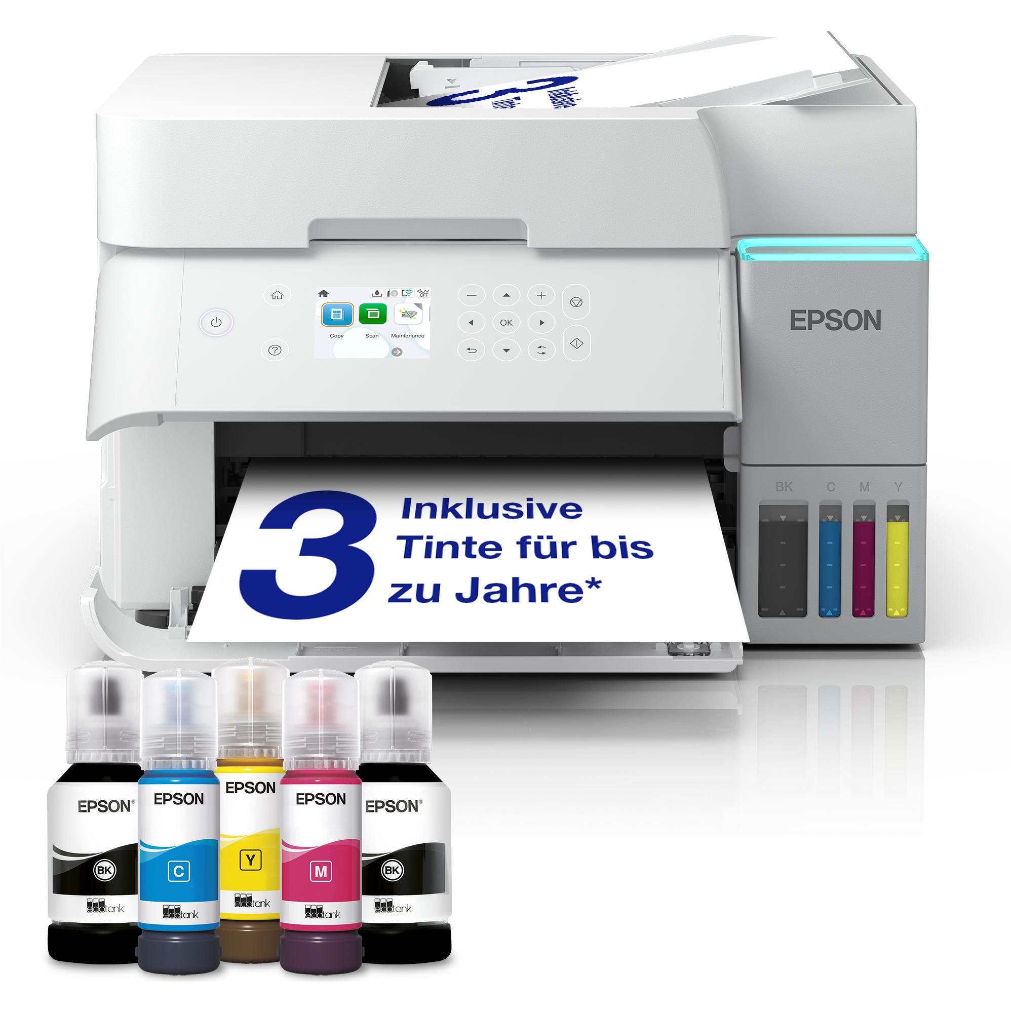 Epson EcoTank ET-3956 (Tintentank, Farbe), Drucker, Weiss