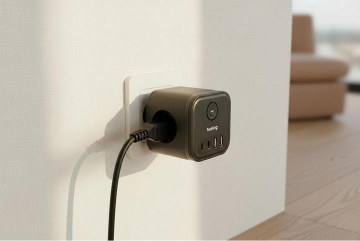 Actual product image Huslog Cube power strip (7x, USB-A, USB-C)