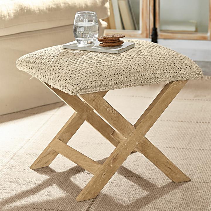 Produktbild Loberon Hocker Livron creme/braun