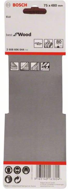 Image du produit Bosch Professional Zubehör PRO X440 bande abrasive, 75 x 480 mm, G80 (80)