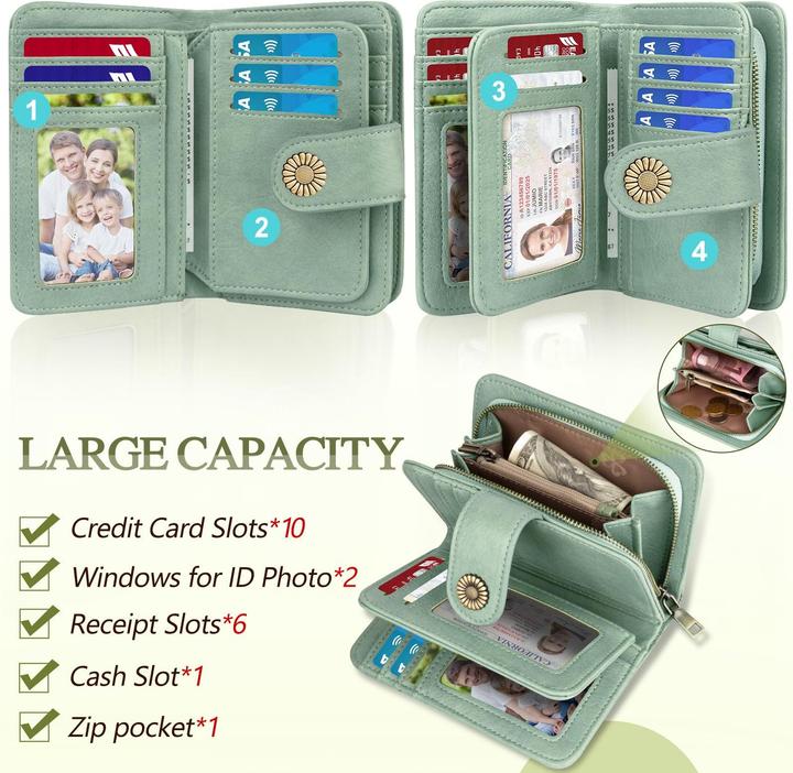 Produktbild Only-Bags.Store Brieftasche Grosse Kapazität PU-Leder Vintage Brieftasche