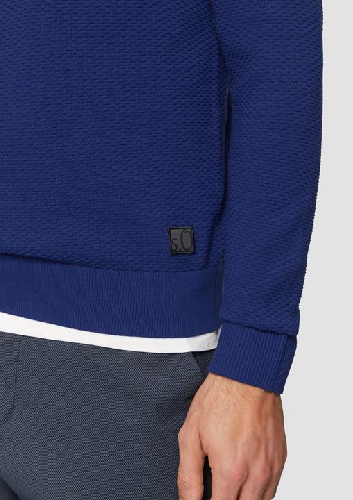 Produktbild S.Oliver Strickpullover Strukturierter Strickpullover mit Polokragen (XL)