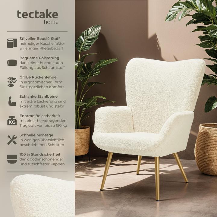 Produktbild tectake Sessel Hygge gepolstert, ergonomisch, Belastbarkeit 150 kg