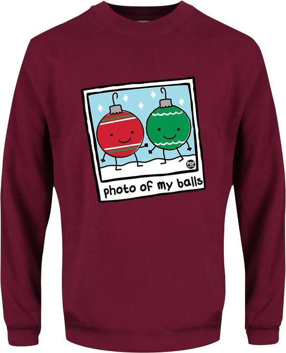 Produktbild Pop Factory Photo Of My Balls Sweatshirt weihnachtliches Design (L)