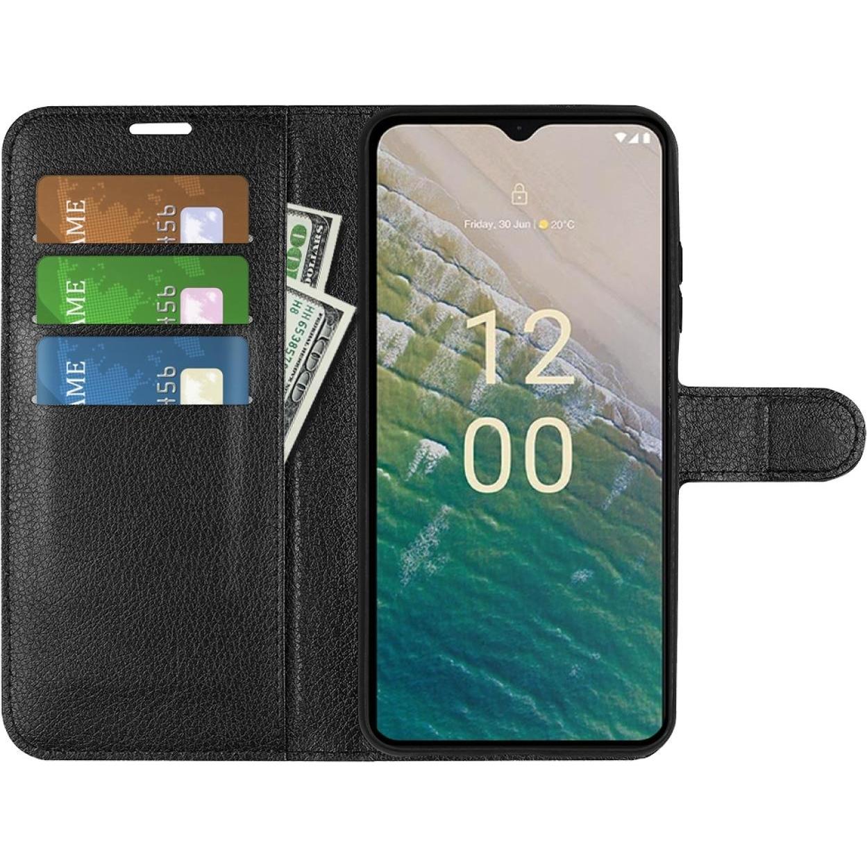 Thumbnail - Screenguard Nokia C22 Leather Guard Lederhülle (Nokia C22), Smartphone Hülle, Schwarz