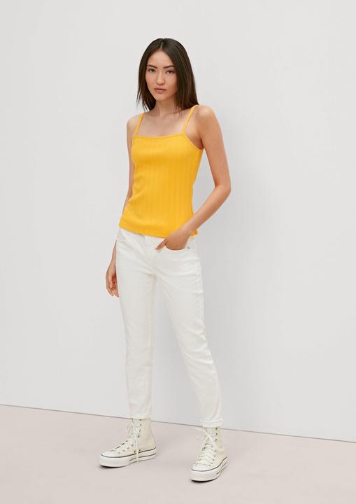 Produktbild Comma T-Shirt Top mit Rippstrick-Muster (46)