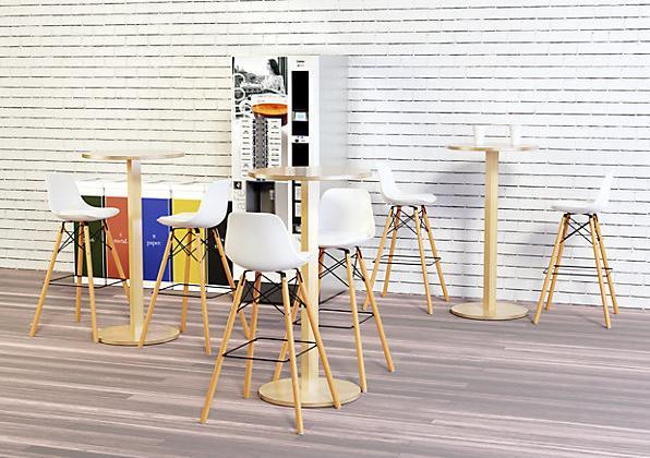 Immagine prodotto Paperflow Sgabello SKOLL, gambe in faggio massiccio, seduta bianca.