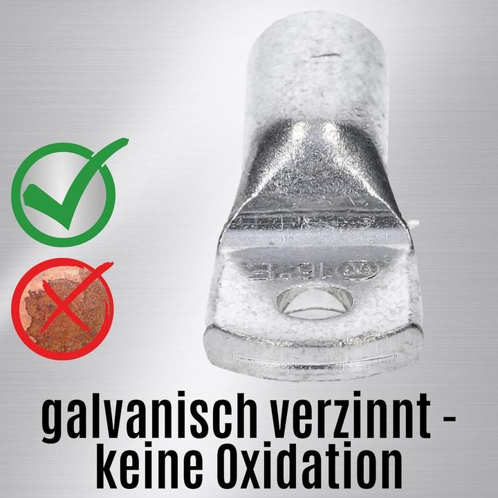 Actual product image Kalitec 10 HR16-4 standard 16mm² M4 tubular cable lugs I without visible hole I Made in Germany