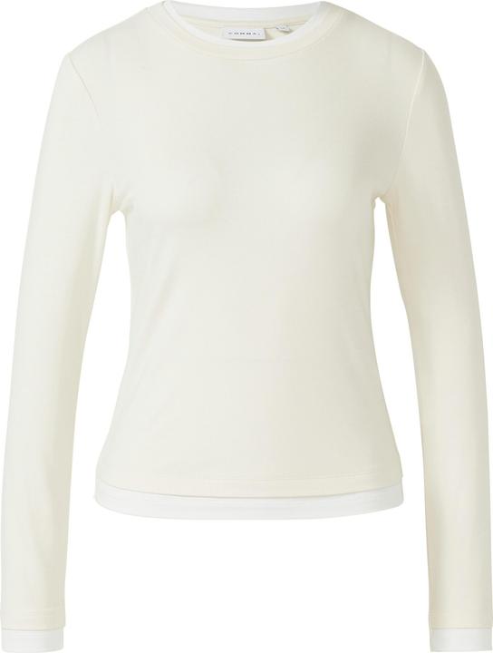 Produktbild Comma T-Shirt Basic Langarm Viskoseshirt mit Kontrast Doppelbündchen (34)