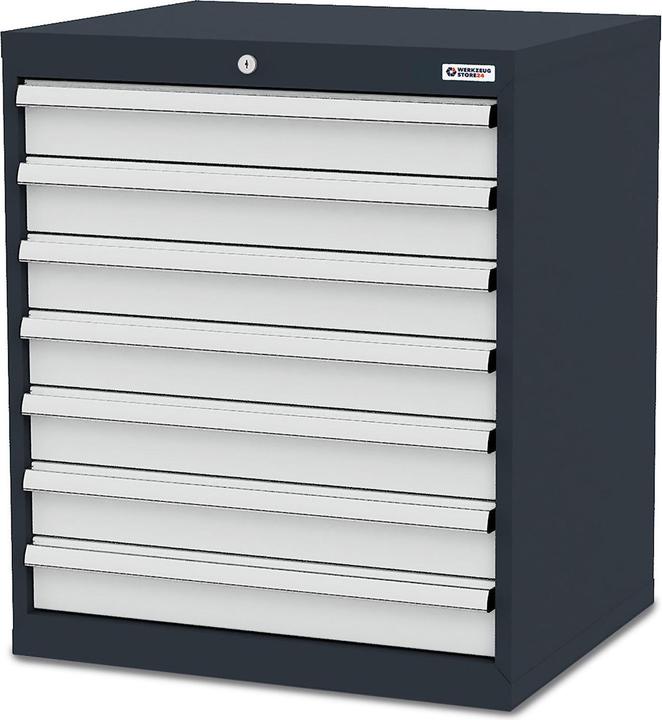 Produktbild Werkzeugstore24 Schubladenschrank Schubladen: 7 x 100 B x T x H 700 x 575 x 820 mm - -100261 (70 cm, 82 cm)