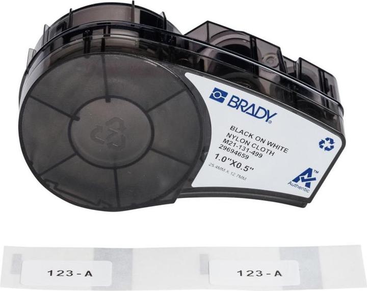 Actual product image Brady Nylon fabric labels for the M210 and M211 portable label printers