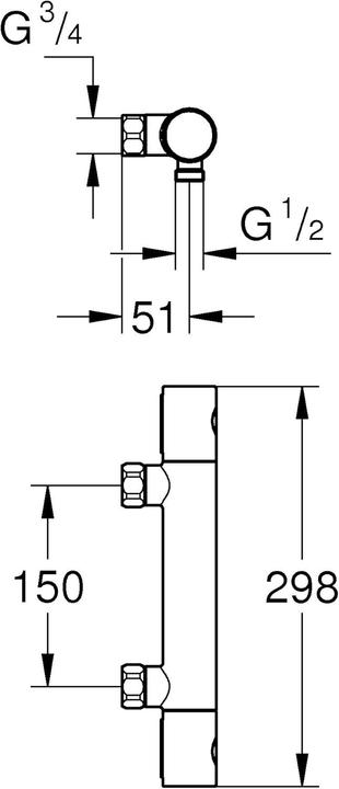 Image du produit Grohe Grohtherm 800 Cosmopolitan Thermostat-Brausebatterie