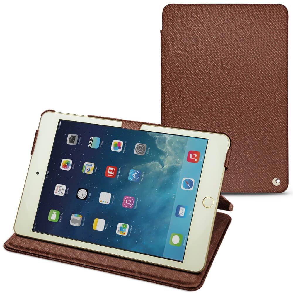 Noreve Lederschutzhülle horizontal (iPad Mini 5), Tablet Hülle, Braun