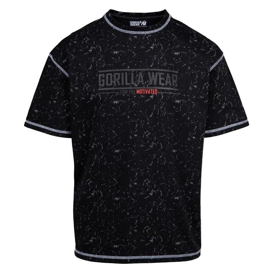 Gorilla Wear, Herren, Sportshirt, Saginaw Oversized T-Shirt - Schwarz Meliert (M), Grau, M