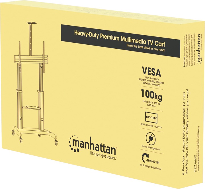 Produktbild Manhattan Premium Multimedia TV-Ständer auf Rollen mit besonders hoher Traglast (LCD, 100", 100 kg)