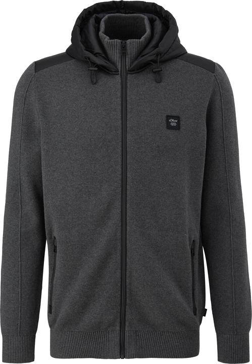 Produktbild s.Oliver Strickjacke Schmal geschnittene Strickjacke mit Kapuze (S)