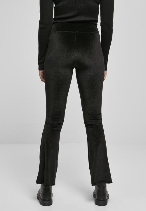 Actual product image Urban Classics Ladies High Waist Velvet Boot Cut Leggings (5XL)