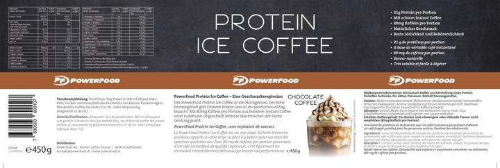 Nährwerte und Zutaten Powerfood Protein (Kaffee, Schokolade, 1 Stk., 450 g)