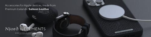 Produktbild Njord Vindur Watch Strap for Apple Watch 44/45mm (45 mm, Veganes Leder, Edelstahlverschluss, Lachsleder)