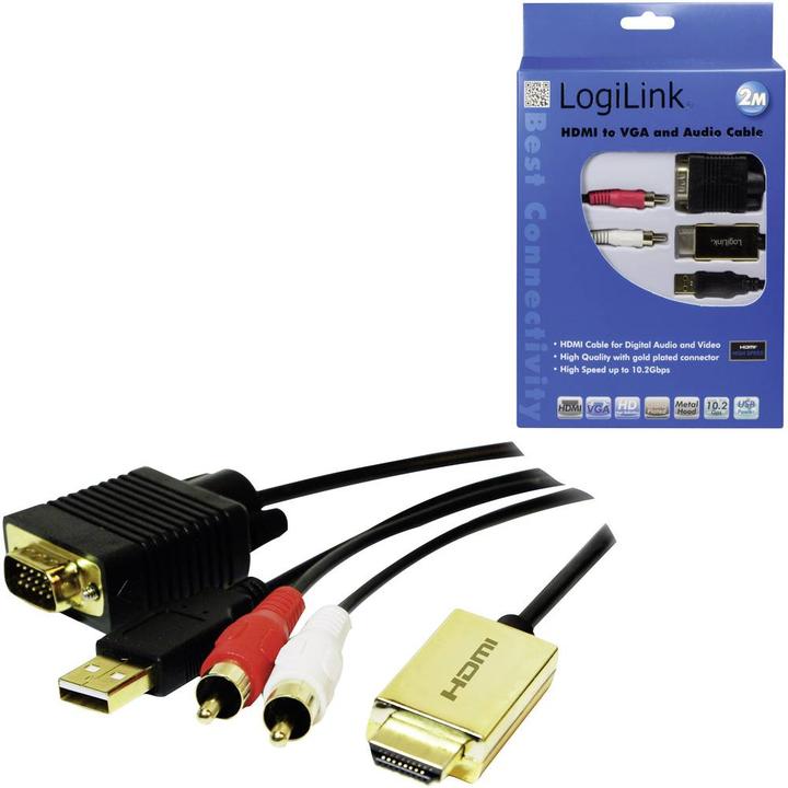 Produktbild LogiLink HDMI (Typ A) — VGA (2 m, VGA, HDMI)