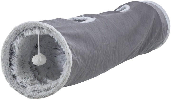 Produktbild Trixie Katzen-Spieltunnel Harvey, ø 27 × 116 cm, Grau (Ballspielzeug Katze)