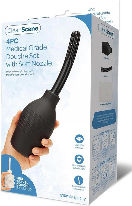 Produktbild AquaClean Clean Scene 4 Piece Medical Grade Douche Set with Soft Nozzle - Premium Quality Enema Kit