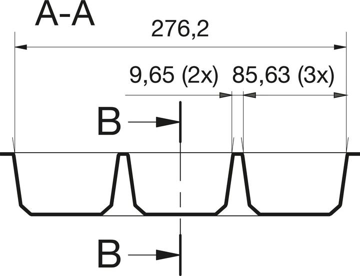 Actual product image Agoform Cutlery tray Classico shortenable 440x340x50.5mm, plastic slate grey