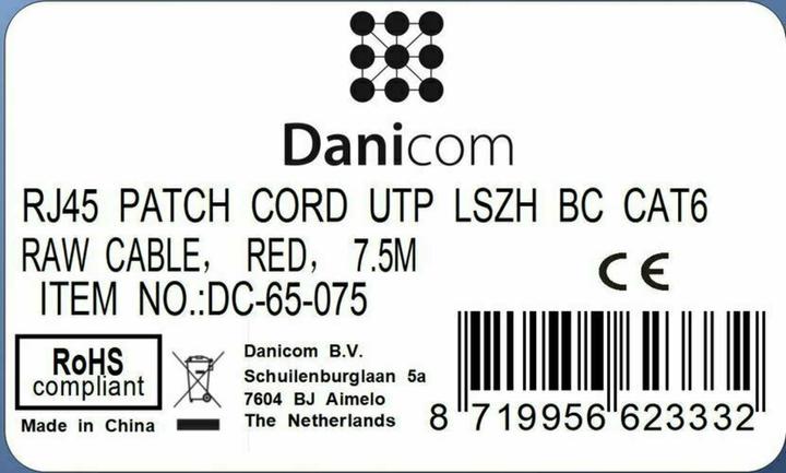 Produktbild Dsit CAT6 Netzwerkkabel 100% Kupfer (CAT6, 7.50 m)