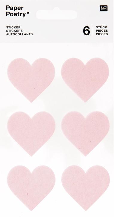 Image du produit Rico Design Paper Poetry Filzsticker Herzen
