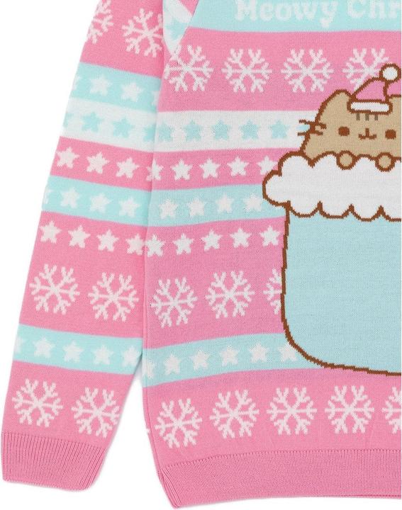 Immagine prodotto Pusheen Felpa natalizia a maglia per bambine (146, 152)