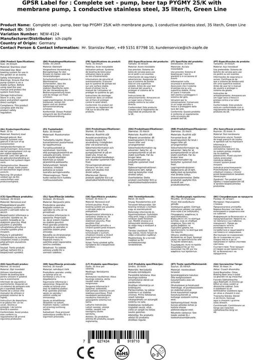 Actual product image Ich-zapfe Komplett Set - Kontakt 40/K Bierzapfanlage